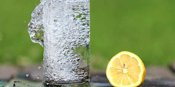 BIld: Sprudelwasser mit Zitrone